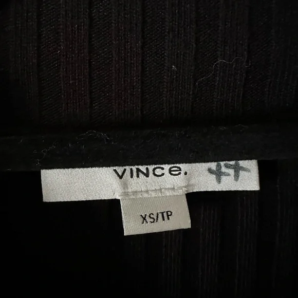 VINCE Ribbed Knit Midi Dress in Black - Picture 6 of 9